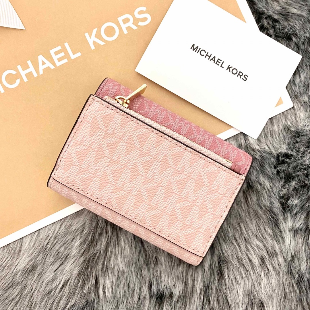 新品☆MICHAEL KORS  ピンク シグネチャー レザー コインケース