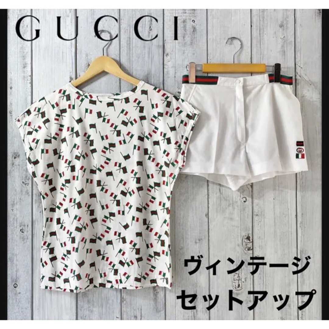 Gucci(グッチ)のヴィンテージ GUCCI グッチ レディースパンツセットアップ レディース S レディースのトップス(Tシャツ(半袖/袖なし))の商品写真