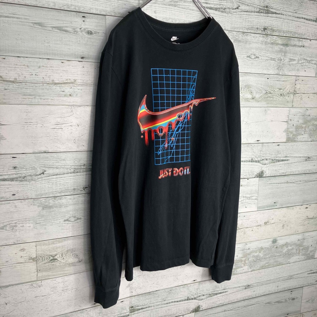 新品 NIKE ナイキ ビッグプリント デカロゴ ロングスリーブシャツ ロンT-