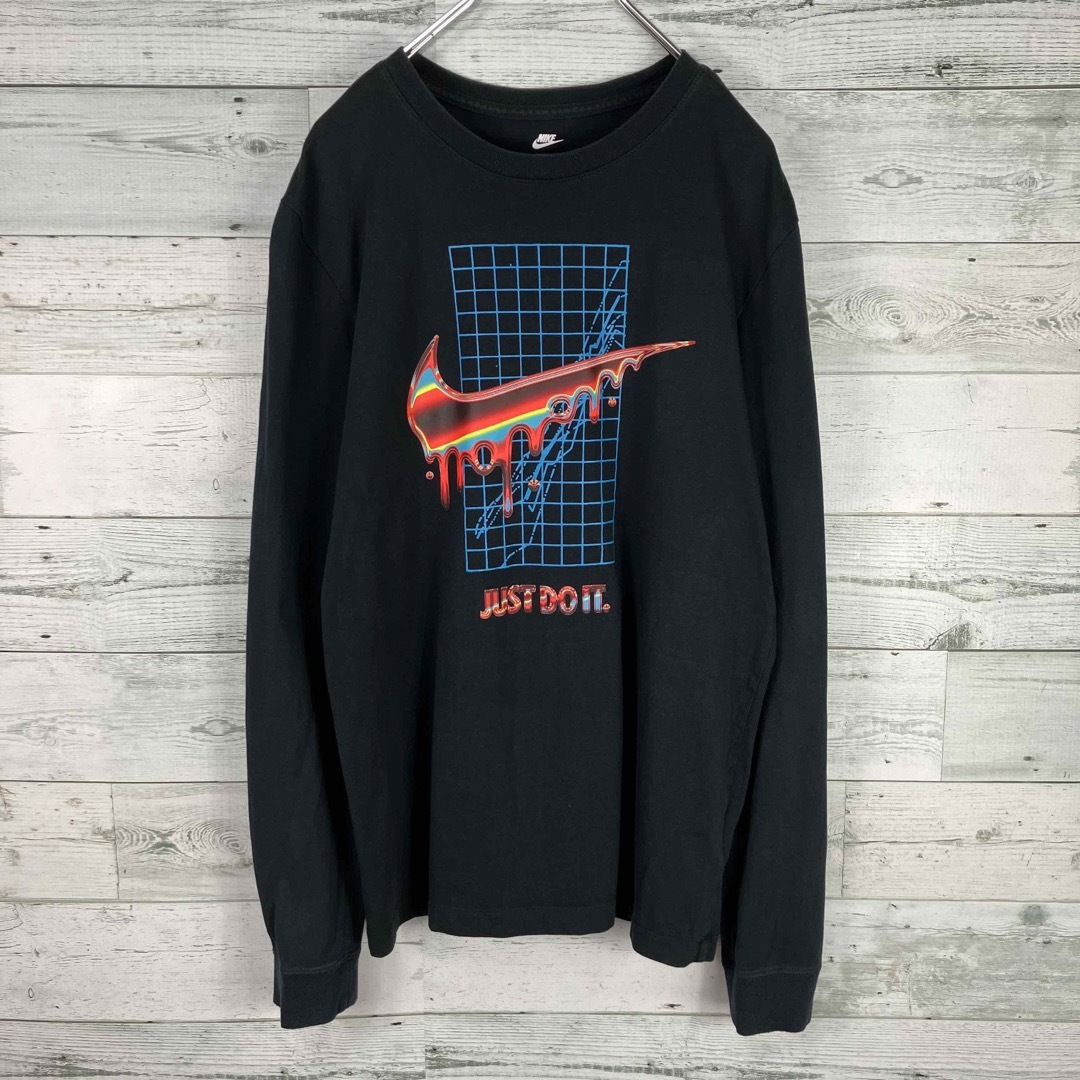 新品 NIKE ナイキ ビッグプリント デカロゴ ロングスリーブシャツ ロンT-