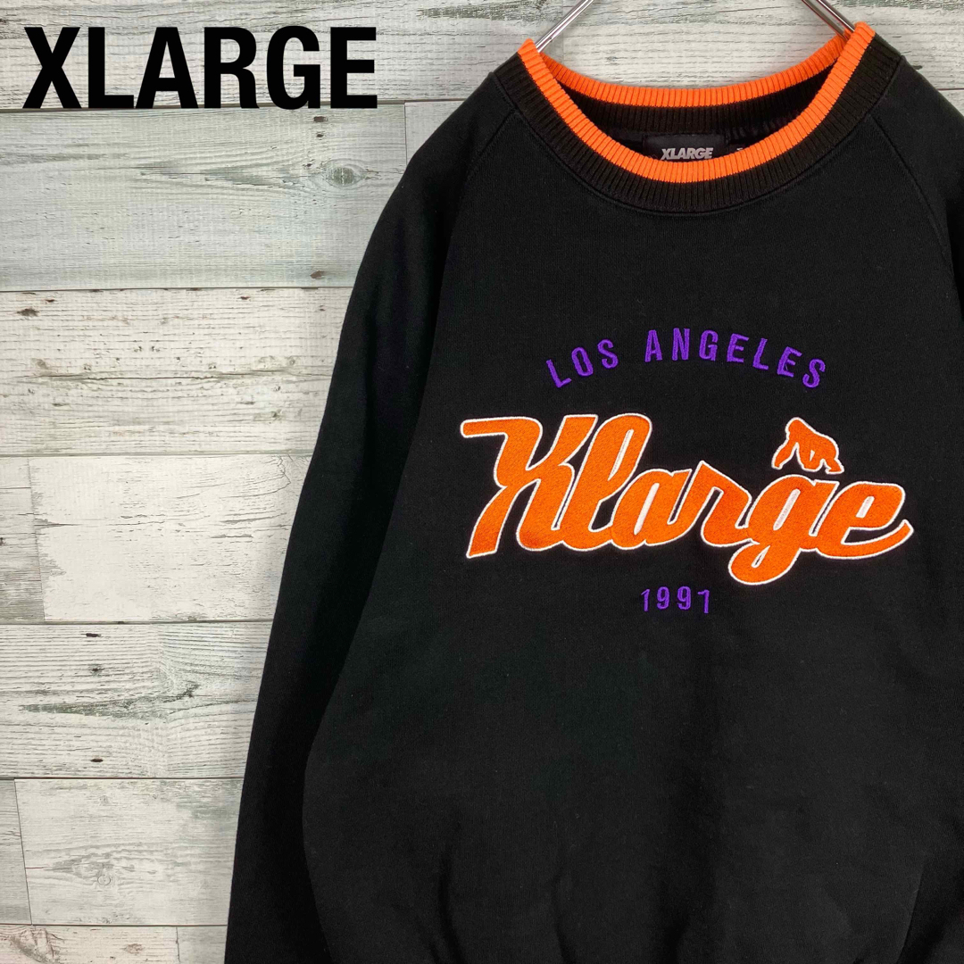 XLARGE エクストララージ スウェット リンガー アーチロゴ刺繍ポケット付き