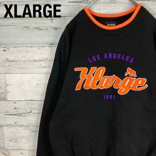 XLARGE - エクストララージ リブライン バイカラー 刺繍 ビッグロゴ