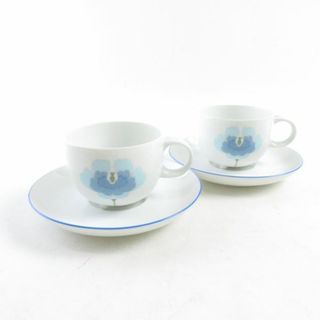 美品 Rosenthal ローゼンタール センチュリー デミタスカップ＆ソーサー 2客 ペア フラワー SM1310C