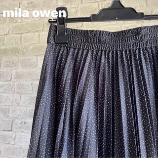 ミラオーウェン(Mila Owen)の【最終値下げ】mila owen ドット柄 プリーツスカート フレアスカート(ロングスカート)