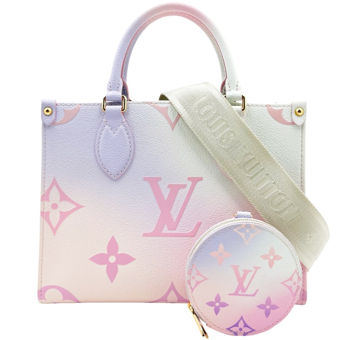 LOUIS VUITTON ルイヴィトン 2WAY オンザゴーPM サンライズパステル ハンドバッグ ショルダーバッグ ポーチ付き かばん 鞄 M59856   モノグラムパステル   ピンク パープル 紫
 ゴールド金具 レディース 定番【品】