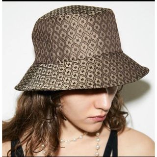 マウジー(moussy)の新品未使用　moussy モノグラム柄　バケットハット　バケハ(ハット)