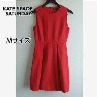 ケイトスペードサタデー(KATE SPADE SATURDAY)の袖なし　ワンピース　春夏秋　赤　ケイトスペードサタデー　透け感無し(ミニワンピース)