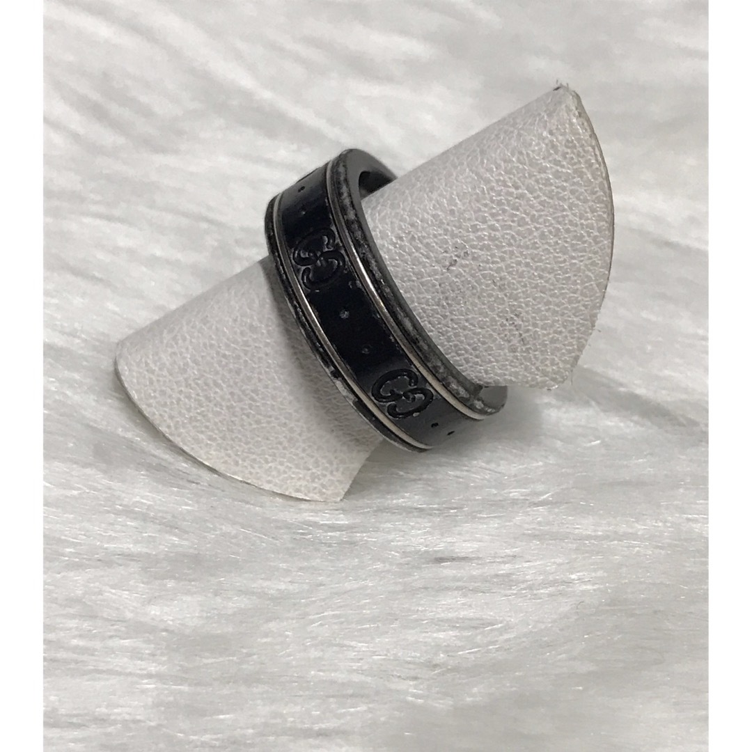 Gucci(グッチ)のRR755 750 メタル　GGアイコン　ブラック　＃15 メンズのアクセサリー(リング(指輪))の商品写真