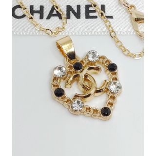 一点物】CHANEL シャネル リメイクシャツ ゴールドチェーン 黒 金-