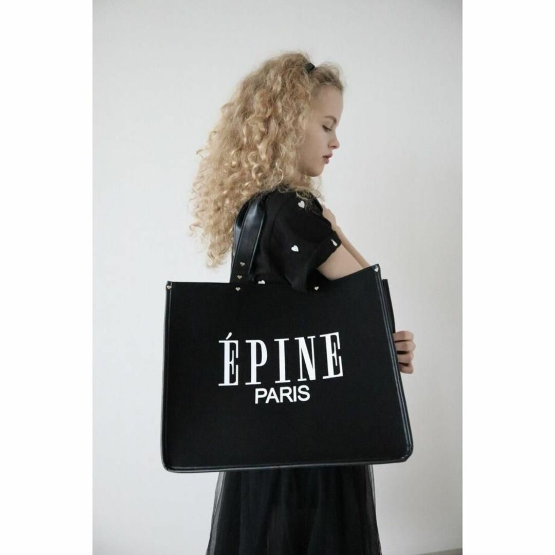 ÉPINE PARIS piping heart studs bag black