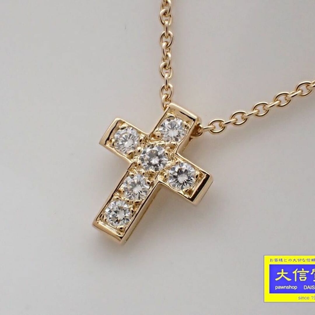 Van Cleef & Arpels - ヴァンクリ K18 ダイヤ クロス ネックレス 45cm