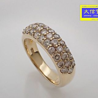 K18 パヴェダイヤ リング 1.0ct 11.5号 5.7g 中古A-(リング(指輪))