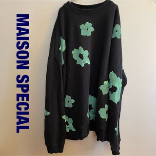 メゾンスペシャル(MAISON SPECIAL)のMAISON SPECIAL フラワーハンドプリント　トレーナー　スウェット(スウェット)