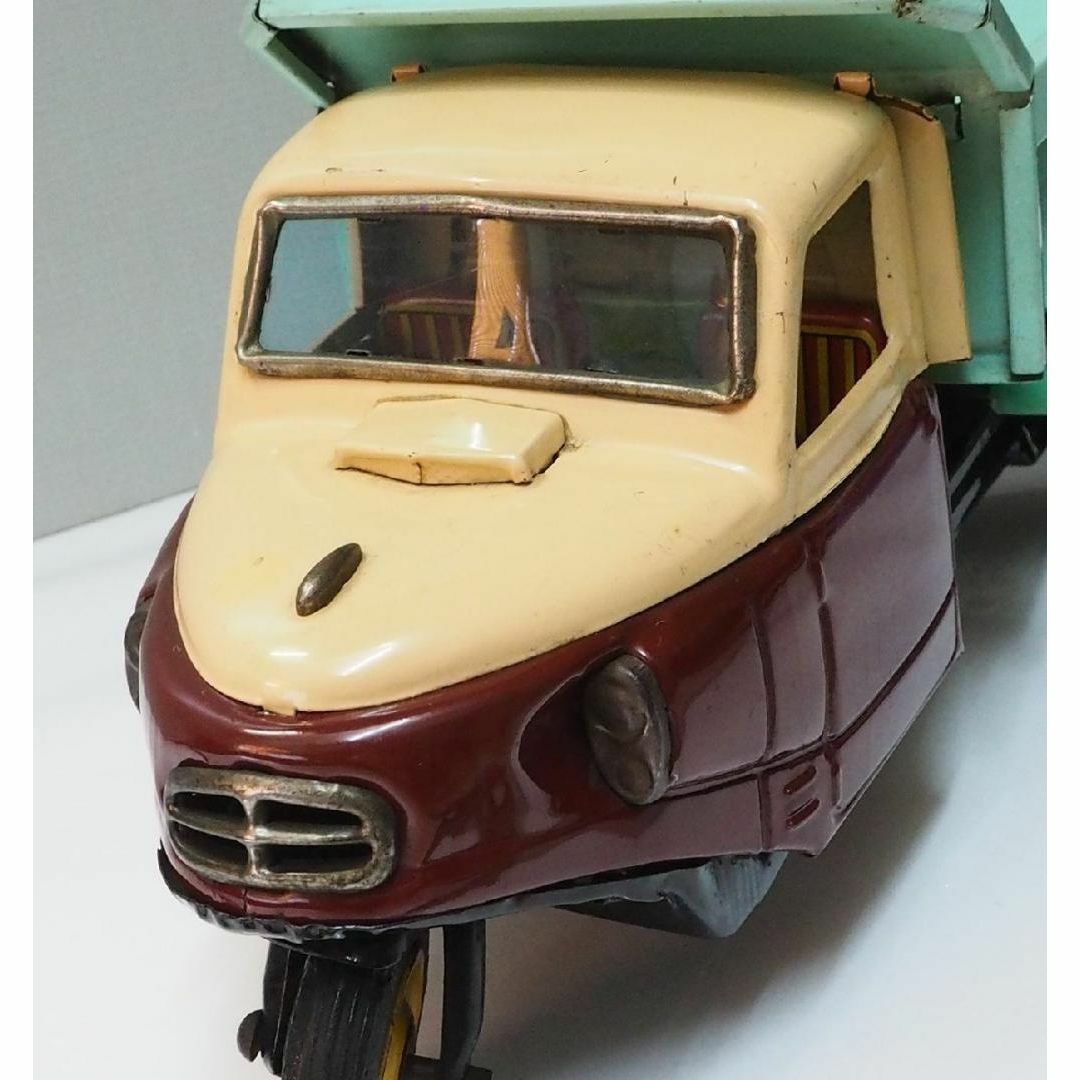 萬代屋【三菱 三輪ダンプ トラック 】ブリキ自動車TIN TOY CAR【箱無