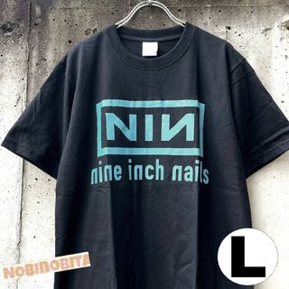 白L☆長袖ティファニーカラーNIN ロゴ Nine inch nails