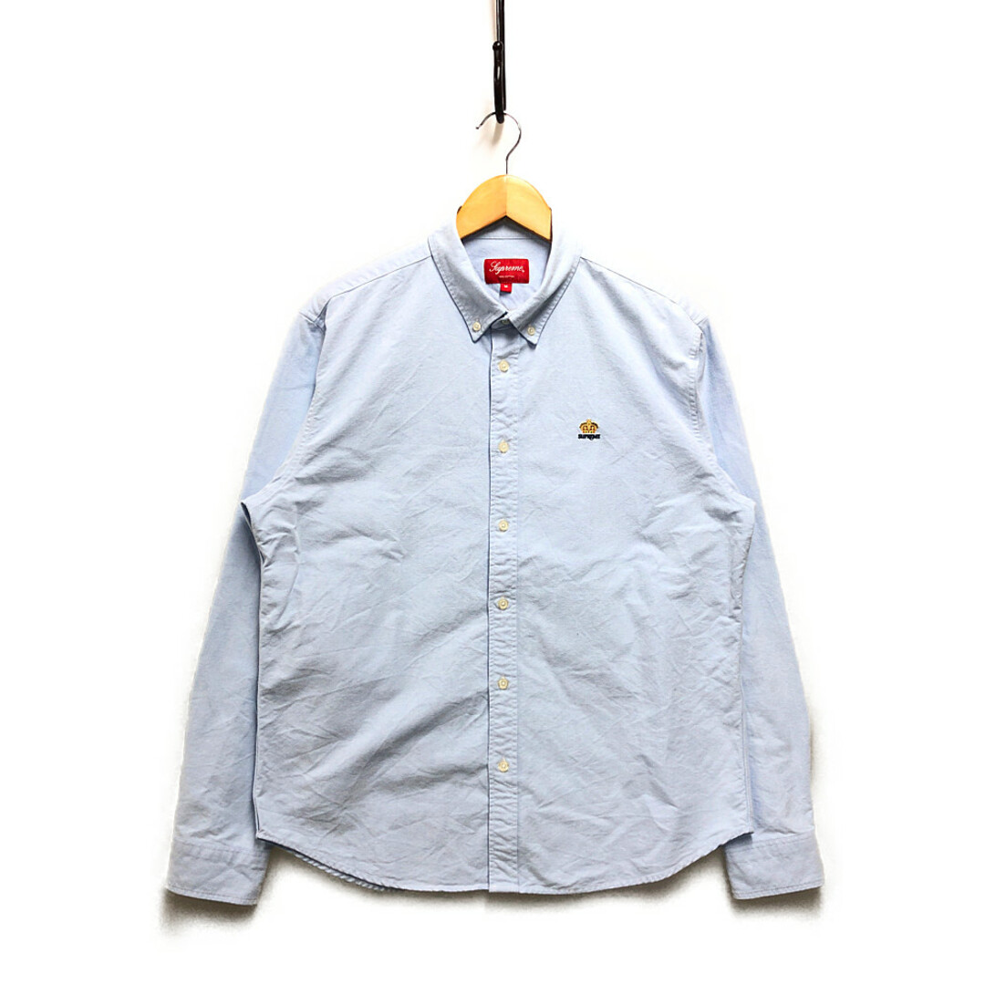 SUPREME シュプリーム Crown Logo Oxford Shirt クラウンロゴ 刺繍入り オックスフォードシャツ ブルー サイズM 正規品 / 31691