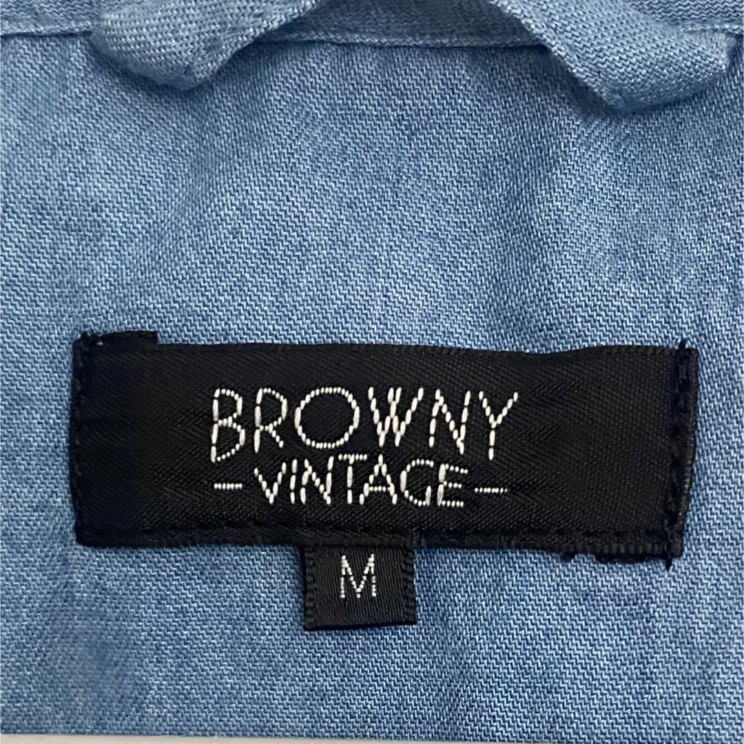 BROWNY(ブラウニー)の【未使用】BROWNY -VINTAGE-  半袖 デニム風シャツ メンズのトップス(シャツ)の商品写真