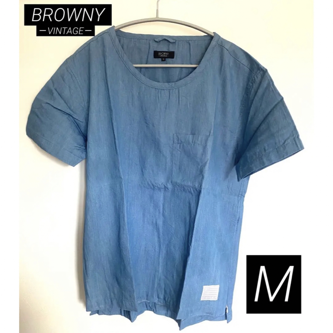 BROWNY(ブラウニー)の【未使用】BROWNY -VINTAGE-  半袖 デニム風シャツ メンズのトップス(シャツ)の商品写真