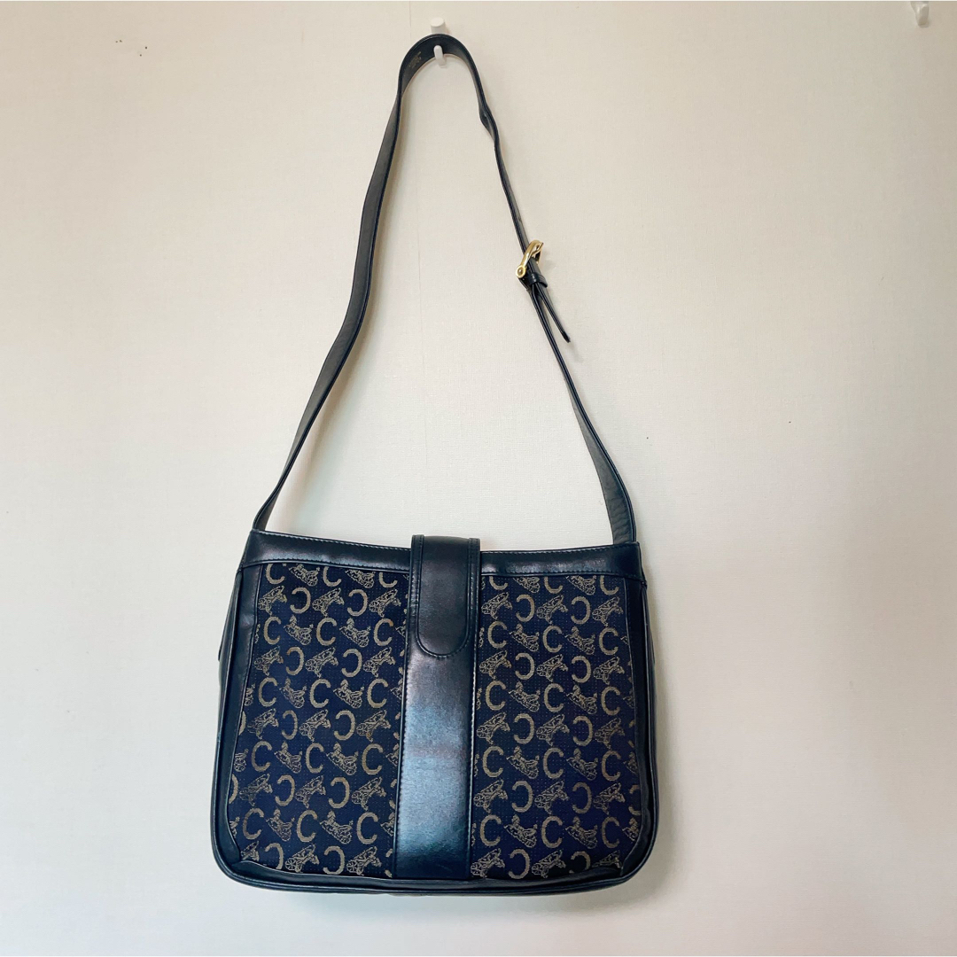 CELINE (セリーヌ) 馬車金具付きレザーコンビモノグラムショルダー