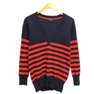 ギャップ(GAP)のGAP ニット ボーダー カシミヤ混 長袖 薄手 XS ネイビー レッド ※MZ(ニット/セーター)