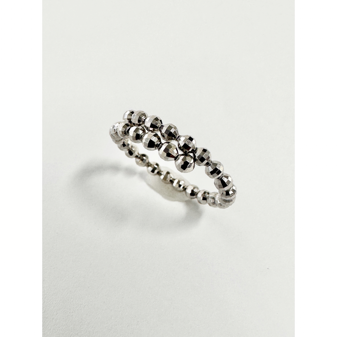 新品✨Pt999 純プラチナ ミラーボール フレキシブルリング-