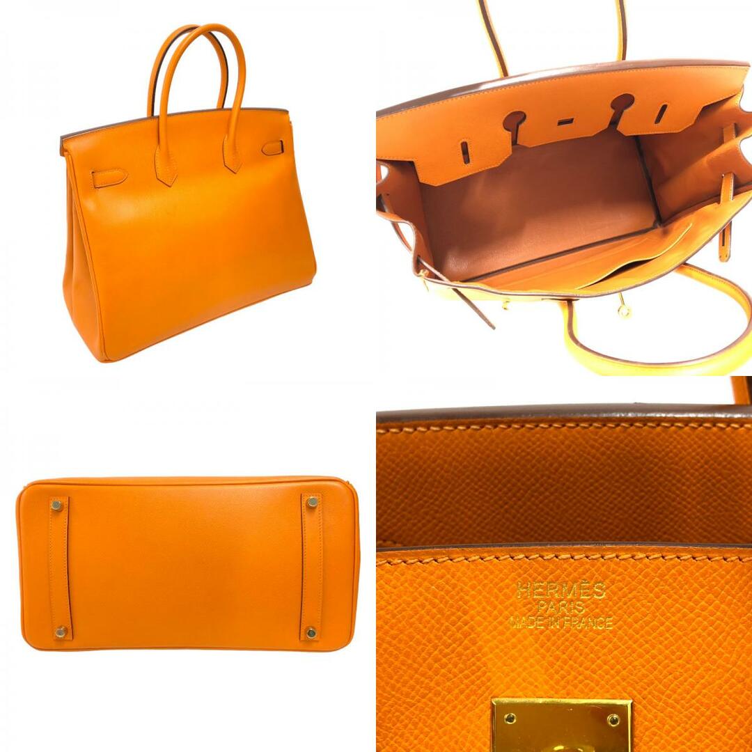 エルメス HERMES バーキン35 □N刻 オレンジ　ゴールド金具 エプソン レディース ハンドバッグ