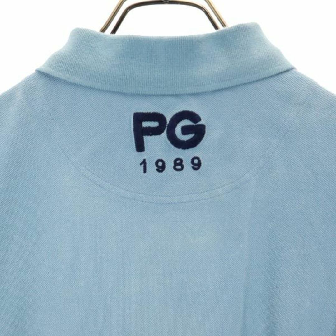 パーリーゲイツ 半袖 ポロシャツ ゴルフウェア 4 ブルー系 PEARLY GATES ロゴ 鹿の子 メンズ   【230825】 2