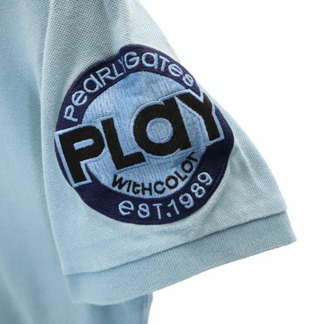 パーリーゲイツ 半袖 ポロシャツ ゴルフウェア 4 ブルー系 PEARLY GATES ロゴ 鹿の子 メンズ   【230825】 3