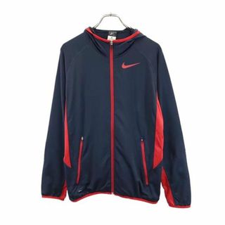 ナイキ(NIKE)のナイキ ジャージ ジップ パーカー M ネイビー×レッド NIKE メンズ 【中古】  【230825】(ジャージ)