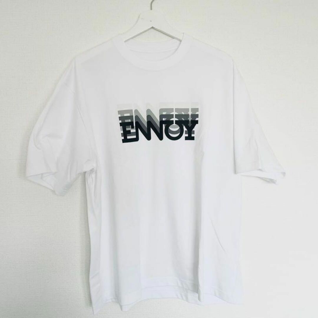 エンノイ　白Tシャツ　袖ロゴ　Mサイズ