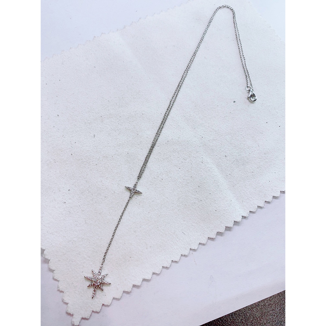 ☆0.20ct☆✨ダイヤモンドK18WGスタークロスネックレスペンダント