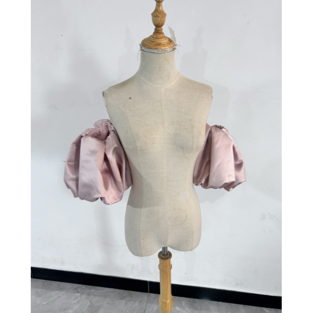 フォーマル/ドレス大人気上昇 取り外し袖 ピンク ショルダーの付け袖 オーダー可能