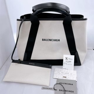 バレンシアガ(Balenciaga)のバレンシアガ BALENCIAGA ネイビーカバスM  ポーチ付 581292(トートバッグ)