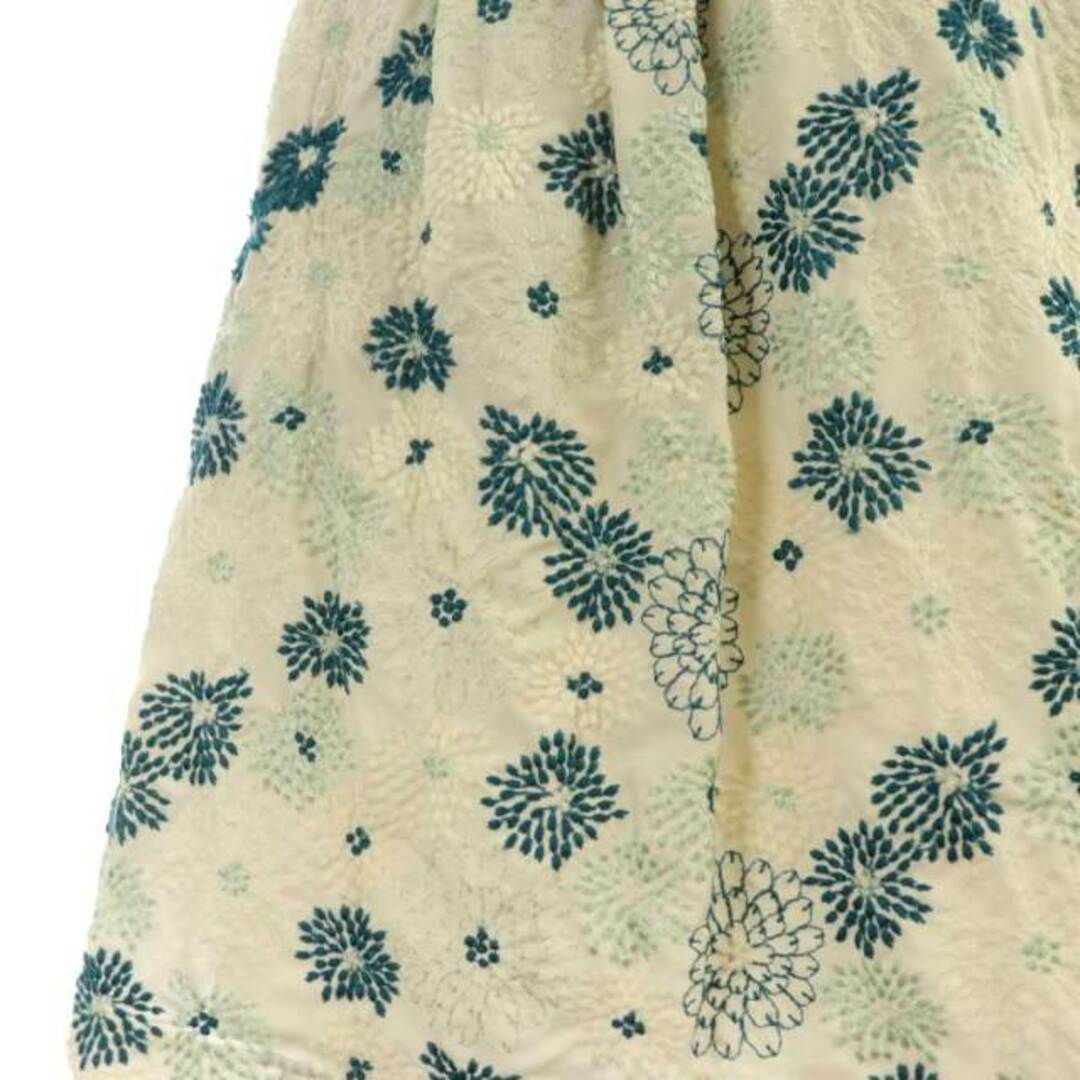 トッカ 花柄刺繍フレンチスリーブワンピース ミニ 総柄 0 オフホワイト 7
