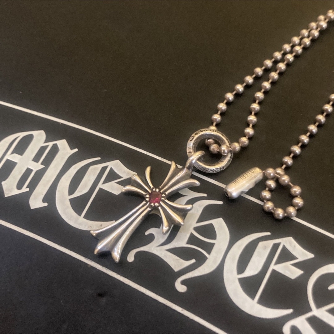 Chrome Hearts(クロムハーツ)のクロムハーツ　タイニーCHクロス　チャーム　パヴェルビー　ボールチェーン メンズのアクセサリー(ネックレス)の商品写真