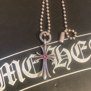 クロムハーツ(Chrome Hearts)のクロムハーツ　タイニーCHクロス　チャーム　パヴェルビー　ボールチェーン(ネックレス)