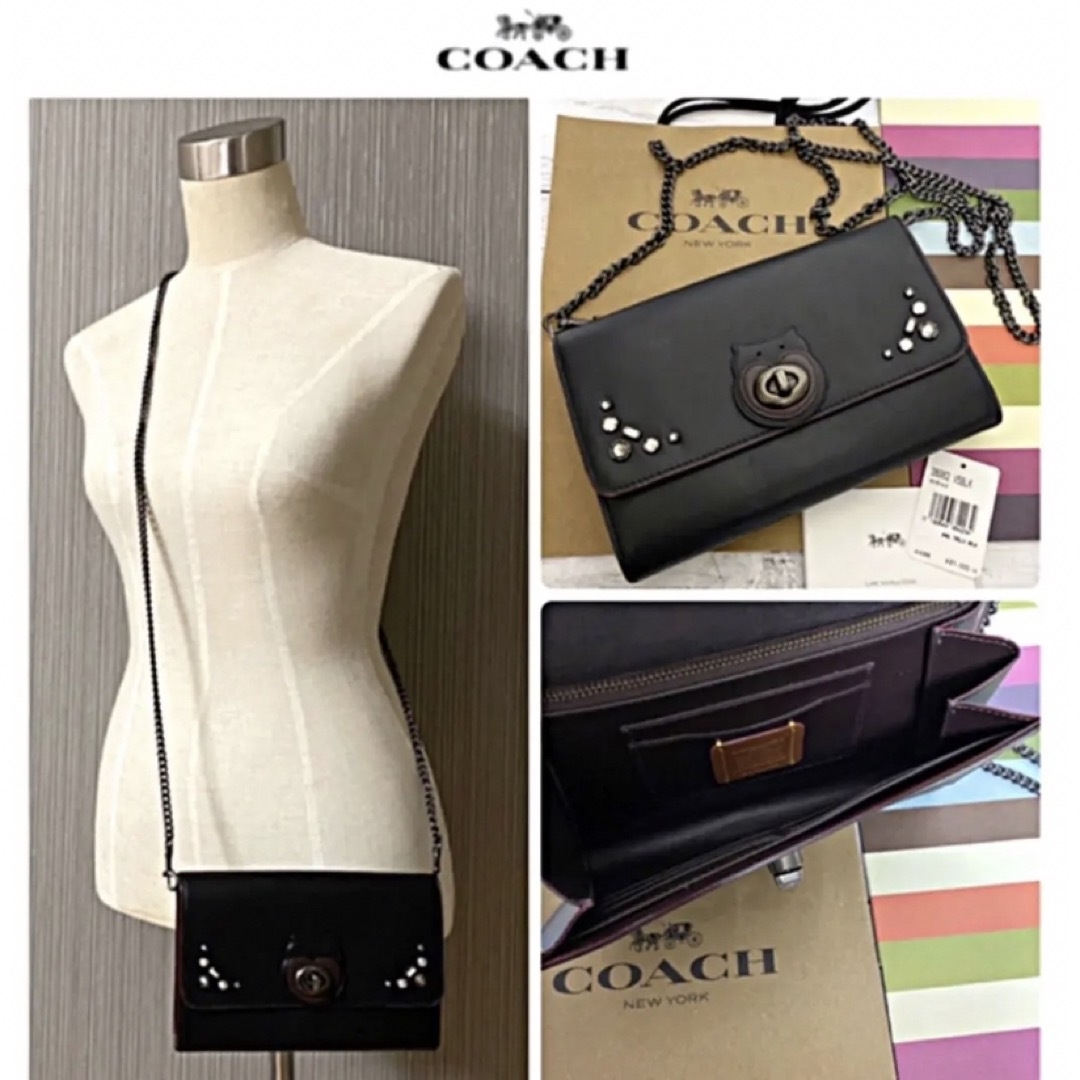 COACH - コーチ☆新品☆レザー 幸運ラッキー フクロウ ターンロック