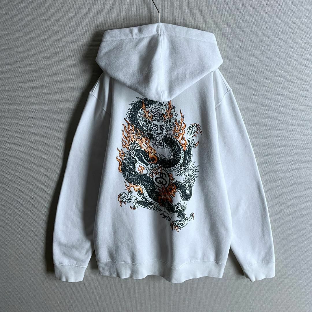 入手困難90sレア　ステューシー　STUSSY  ドラゴン龍　プリントトレーナー