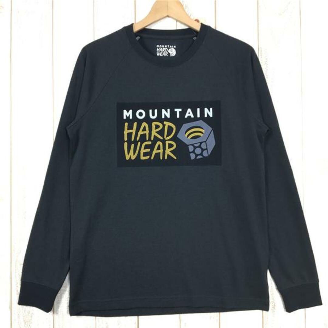 MENs S  マウンテンハードウェア ボックスロゴ ロングスリーブ Tシャツ MOUNTAIN HARDWEAR OE8764 ブラック系