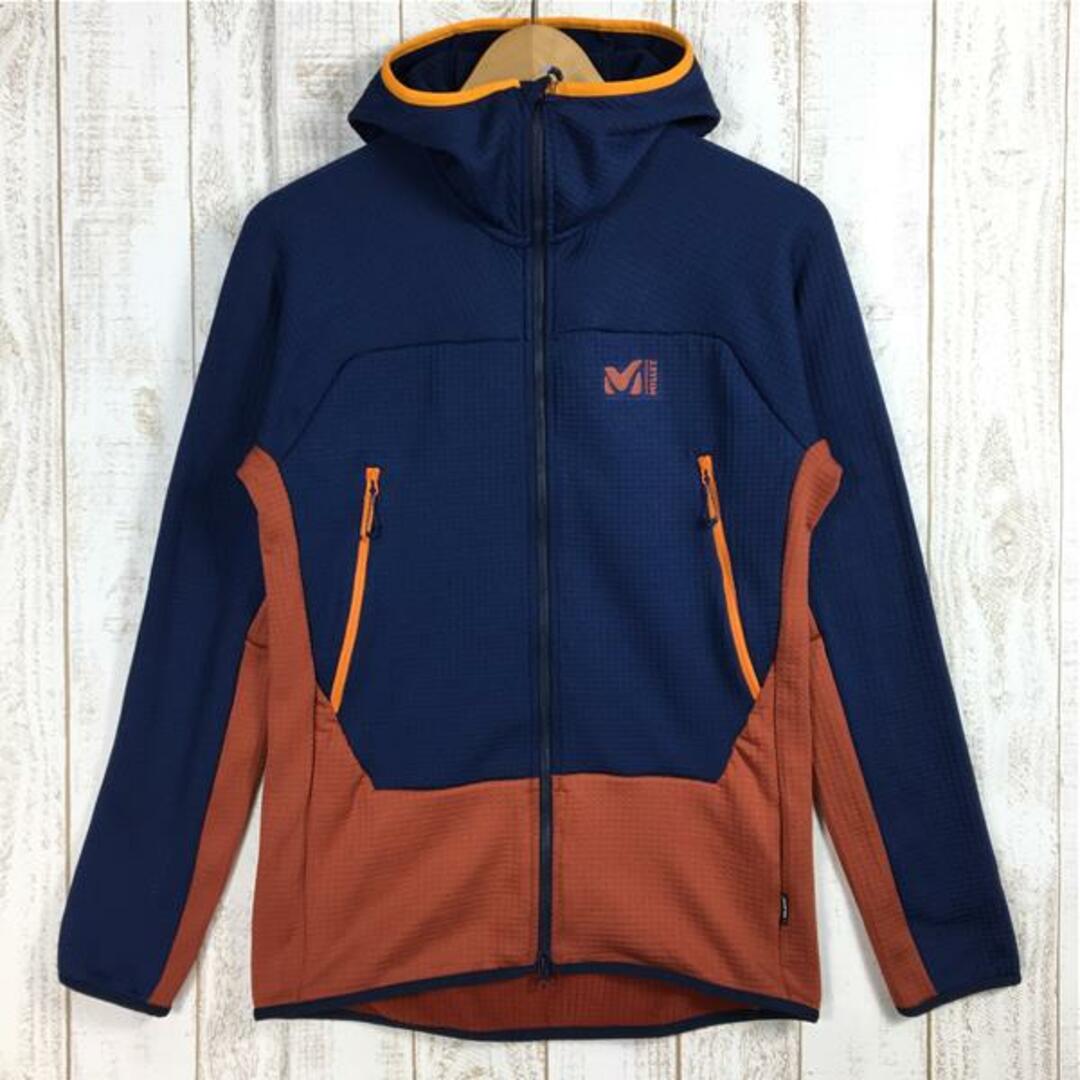 MENs S ミレー フュージョン グリッド フーディ Fusion Grid Hoodie フリース ジャケット MILLET MIV9024 9567 RUST/SAPHIR ネイビー系 | フリマアプリ ラクマ