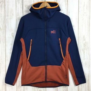 MENs S ミレー フュージョン グリッド フーディ Fusion Grid Hoodie フリース ジャケット MILLET MIV9024  9567 RUST/SAPHIR ネイビー系