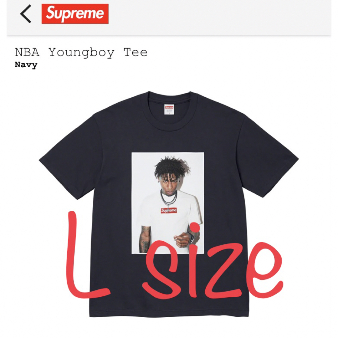 【紺L】 Supreme NBA Youngboy Tee Black Tシャツ