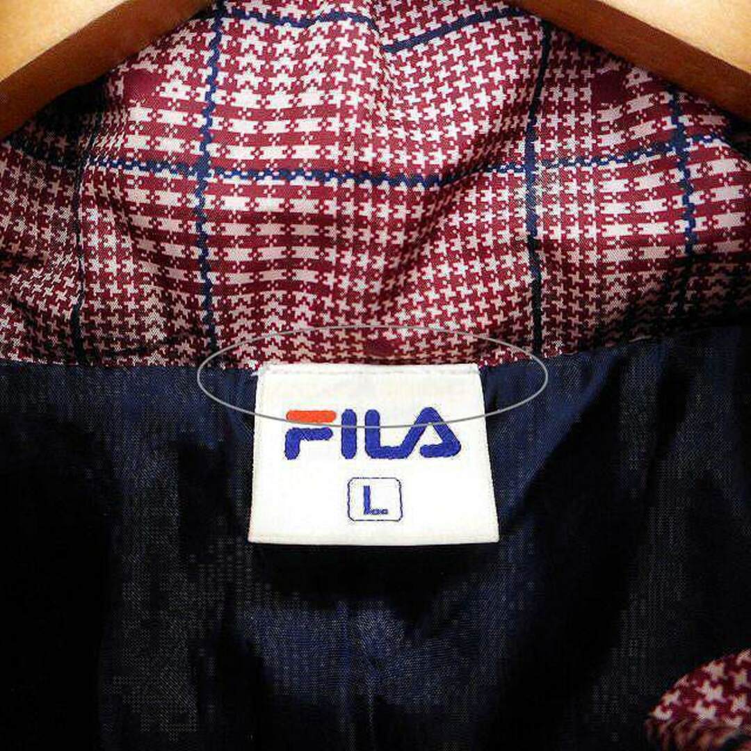 フィラ FILA 国内正規品 中綿 ジャケット グレンチェック ドット 柄 ロゴ 2