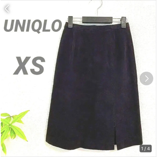 ユニクロ(UNIQLO)の【美品】ユニクロ　フェイクスウェードスカート  XS(ひざ丈スカート)