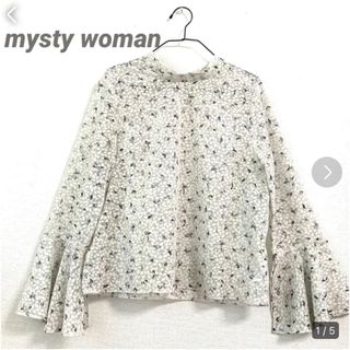 ミスティウーマン(mysty woman)の【mysty woman】レディース　トップス　シャツ　ブラウス　花柄　袖フリル(シャツ/ブラウス(長袖/七分))