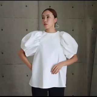 ella selectshop ドビードットジャガードブラウス-