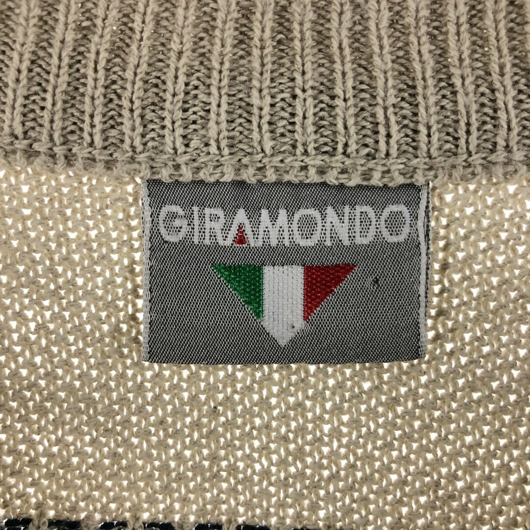 GIRAMONDO 総柄 コットンニットセーター イタリア製 メンズM /eaa362364 2