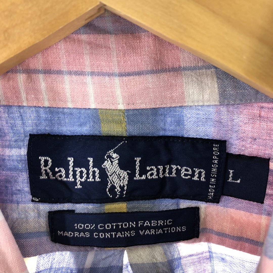 Ralph Lauren(ラルフローレン)の古着 ラルフローレン Ralph Lauren Ralph Lauren 長袖 ボタンダウンチェックシャツ メンズL /eaa366583 メンズのトップス(シャツ)の商品写真