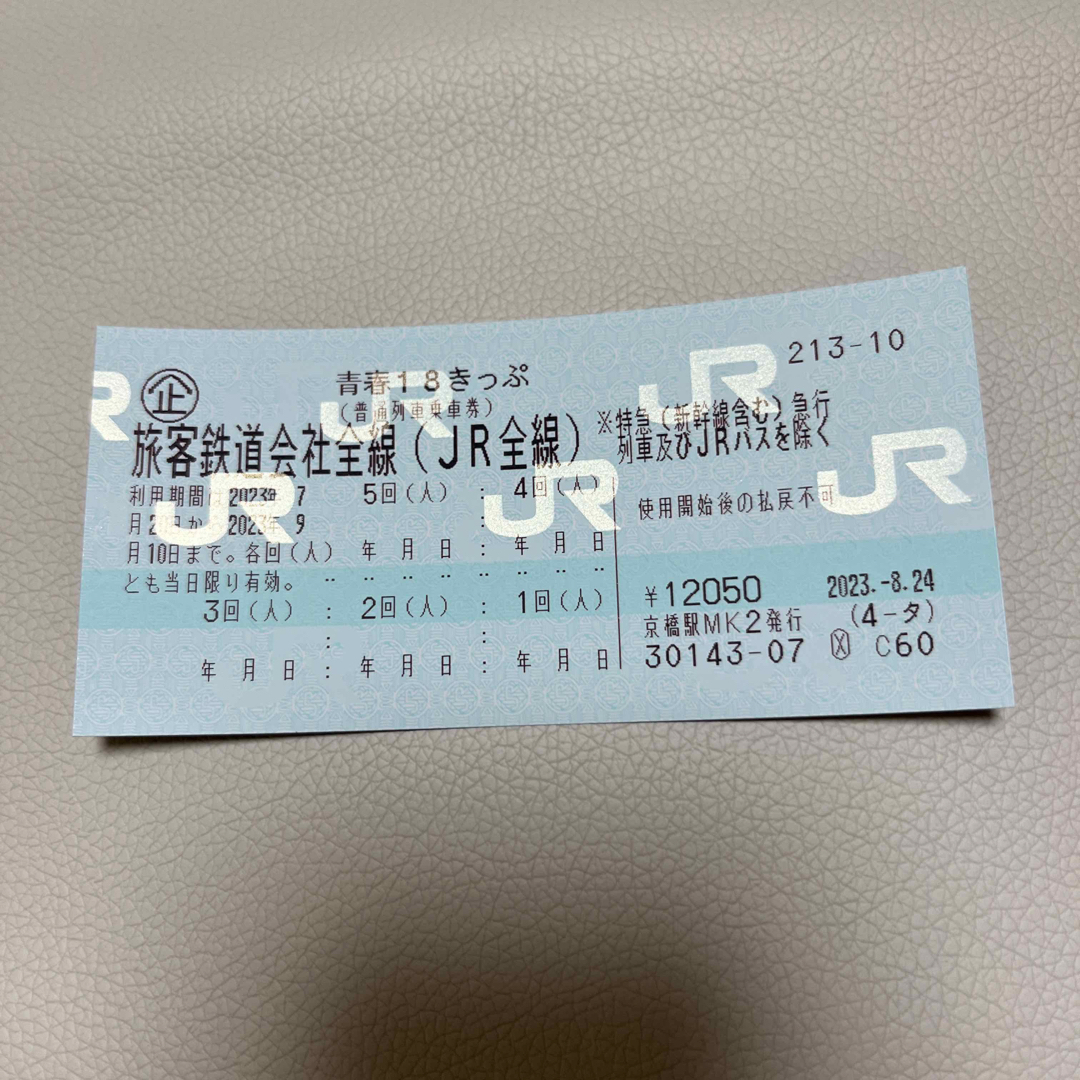 青春18切符 3回分 - 鉄道乗車券