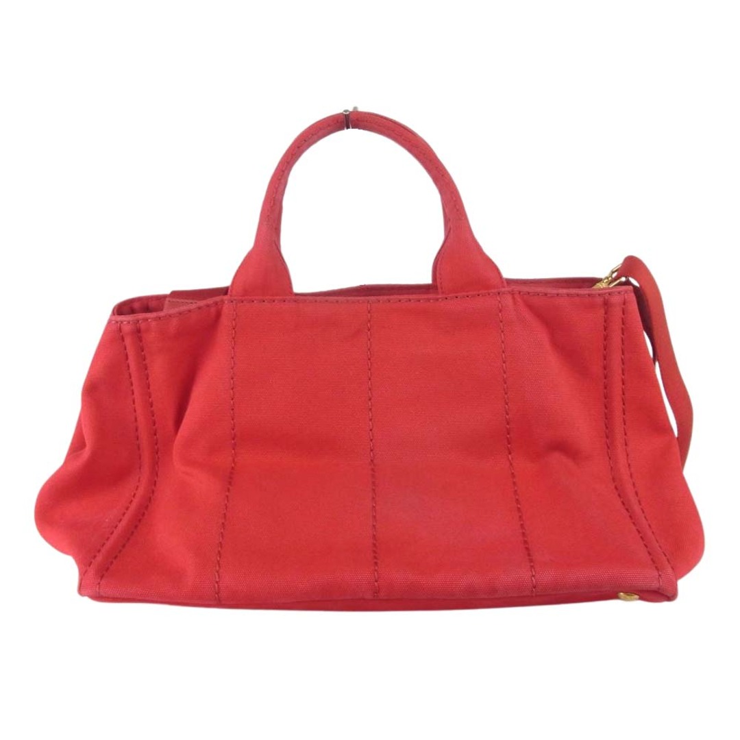 PRADA(プラダ)のPRADA プラダ BN2642 CANAPA ROSSO カナパ 2WAY バッグ トート ショルダー バッグ レッド系【中古】 レディースのバッグ(メッセンジャーバッグ)の商品写真